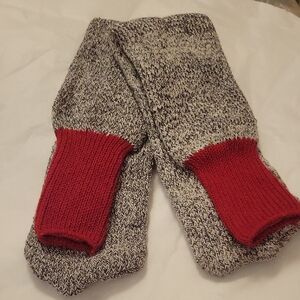 Cozy Knit Thick Socks with Red Cuffs